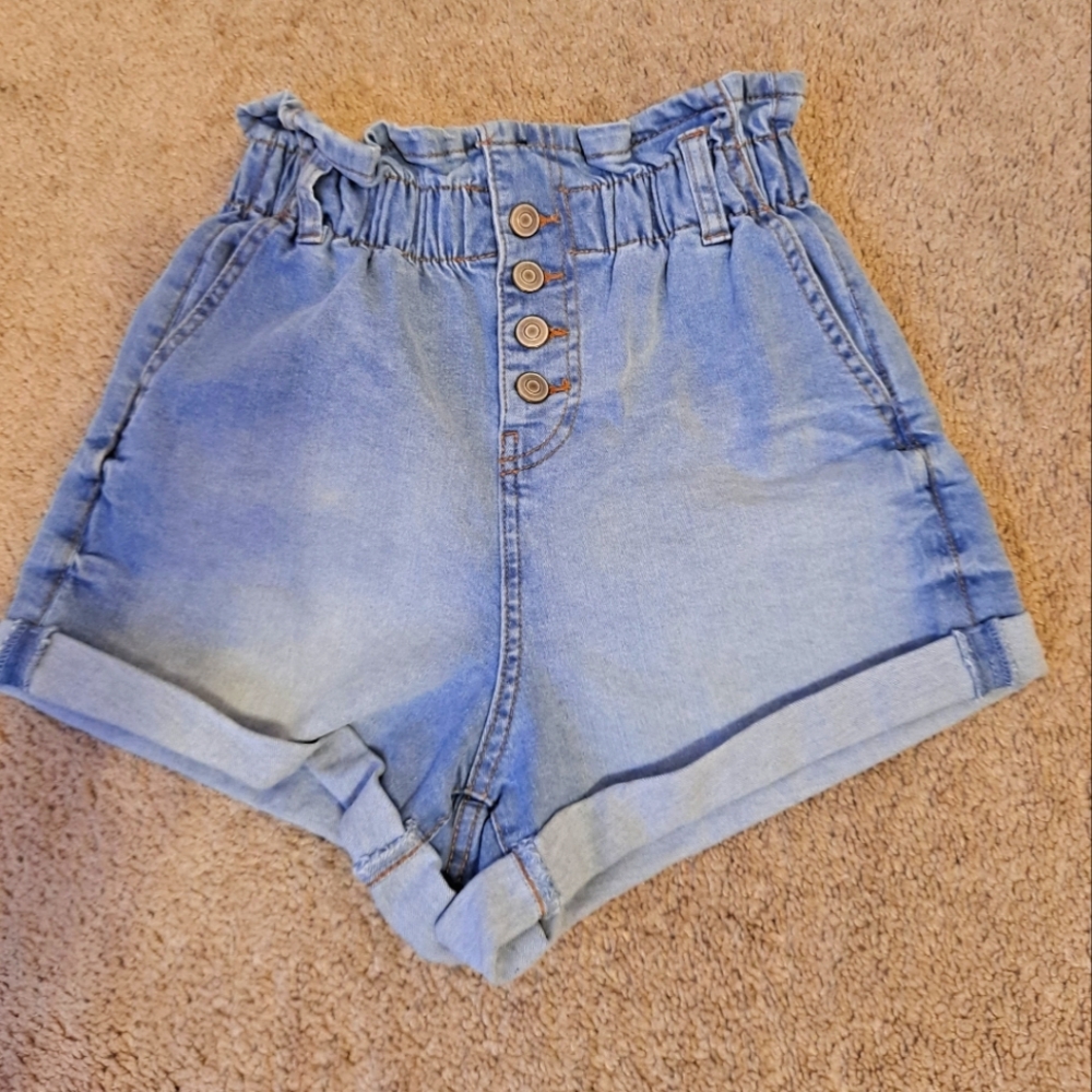 No boundaries paper bag denim shorts